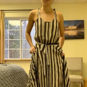 Long Black and White Parker Dress